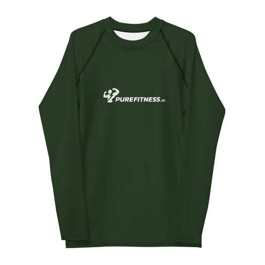 Purefitness Langærmet Slim-fit T-shirt (Olivengrøn m. Hvide Logoer)